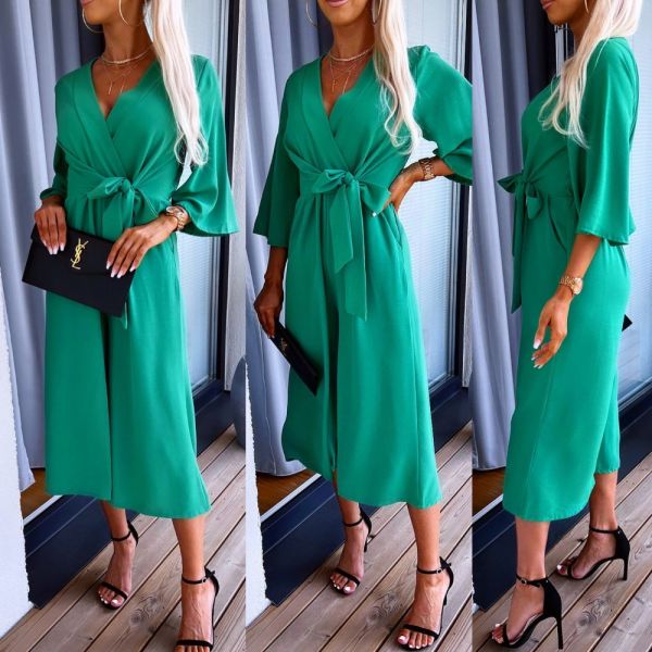 Roheline Taskutega Eest Seotav  Jumpsuit