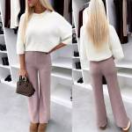 Melns Mīkstas Un Elastīgas Taisna Piegriezuma Bikses