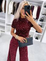 Brūns Maigs Fliteru Crop Tops