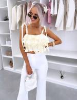 Roosa Volangidega Crop-top