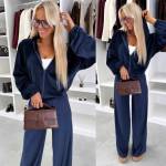 Tumši Pelēks Divdaļīgs Velūra Treniņtērpa Komplekts