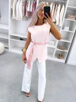 Balta Liemenė-švarkas Su Surišamu Priekiu