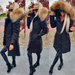 Khaki Naturaalse Karvaga Vetthülgav Pikem Talveparka