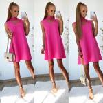 Violetinė Krentančio Audinio Suknelė Su Aukšta Apykakle