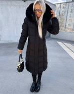 Черный Тёплая зимняя парка с капюшоном