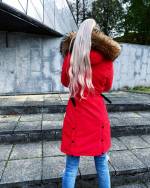 Khaki Naturaalse Karvaga Vetthülgav Pikem Talveparka