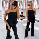 Valge Peplum Pluus