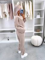 Beżowy Dwuczęściowy Komplet Homewear