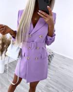 Tumši Zaļa Žaketes Stila Kleita