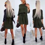 Punane Keskelt Seotav Mugav Vabaaja Kleit