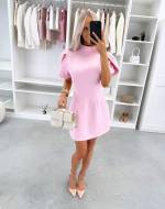 Geltona Suknelė Su Raukinių Detalėmis