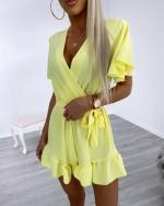 Valge Keskelt Paelaga Lühike Jumpsuit