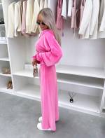 Fuksja Dwuczęściowy Komplet Dresowy Z Weluru