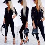 Beež Kuldsete Detailidega Stretch Jumpsuit