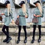 Roosa Vööga Kudumkleit