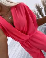 Черный Длинный комбинезон с резинкой посередине