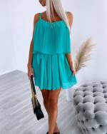 Tirkīza Plisēts Kombinezons