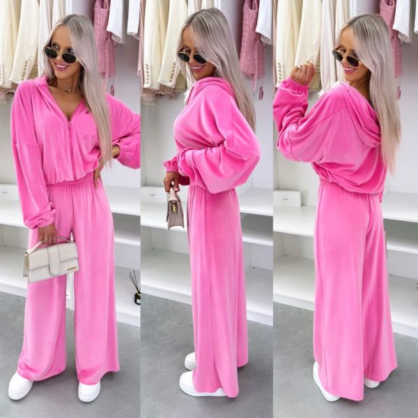 Fuksia Kaheosaline Veluur Dressikomplekt