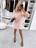 Must Pikkade Varrukatega Langev Kleit