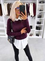 Tumesinine Alusriidega Pehme Sviiter