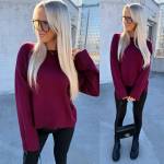 Roosa Laiemate Varrukatega Pehme Kampsun