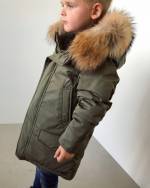 Khaki Naturaalse Karvaga Soe Talveparka