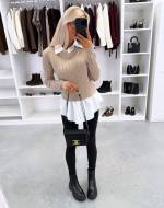 Tumesinine Alusriidega Pehme Sviiter