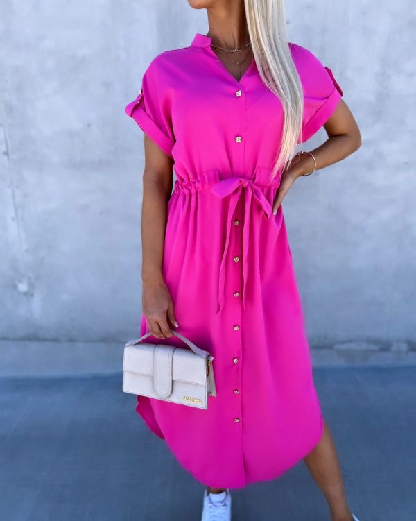 Fuchsia Adjustable Waist Dress