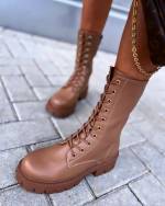 Gaiši Bēša Ērti Zābaki Ar šņorēm