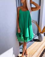 Helesinine Õlapaeltega Sifoonkleit