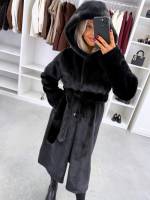 Светло-бежевый Роскошное зимнее пальто с капюшоном