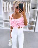 Kollane Volangidega Crop-top