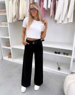 Черный Прямые мягкие эластичные джинсы с ремнем