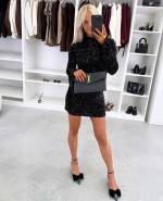 Бежевый Платье с мягкими пайетками