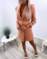 Melns Žaketes Tipa Kleita Ar Jostu