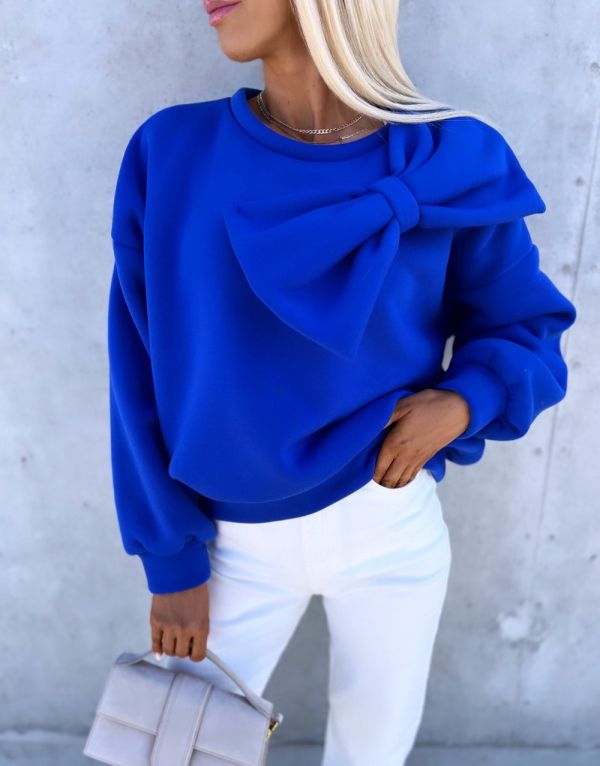 Blue Sweatshirt With A Bow