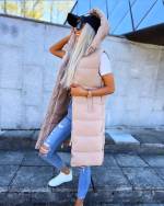 Helesinine Pikem Kapuutsiga Vest