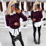 Tumesinine Alusriidega Pehme Sviiter